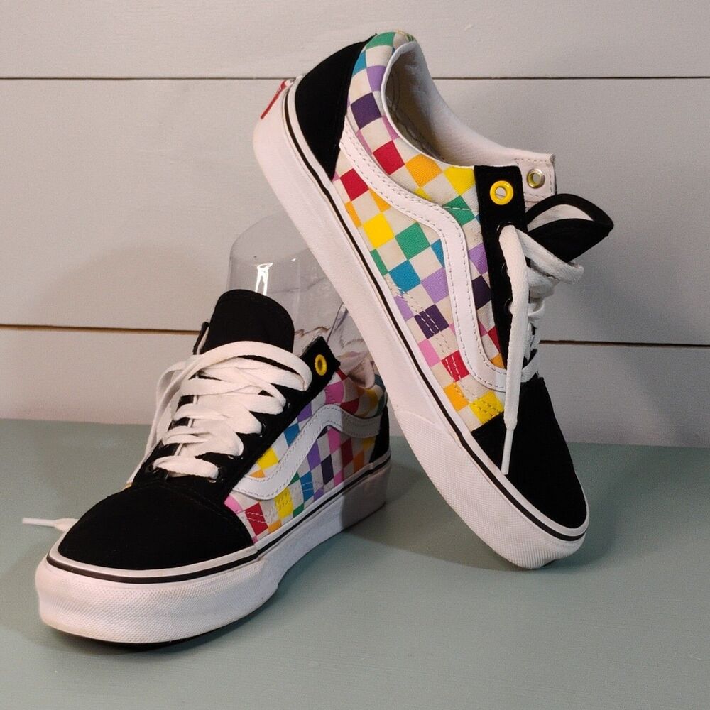 Vans Rainbow Checkerboard Women's Skateboarding Shoes US Size 7